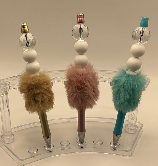Peacock Pens - Gold & Clear