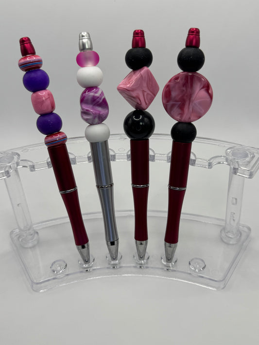 Pure Joy Pens / Red, Black & Pink Stone