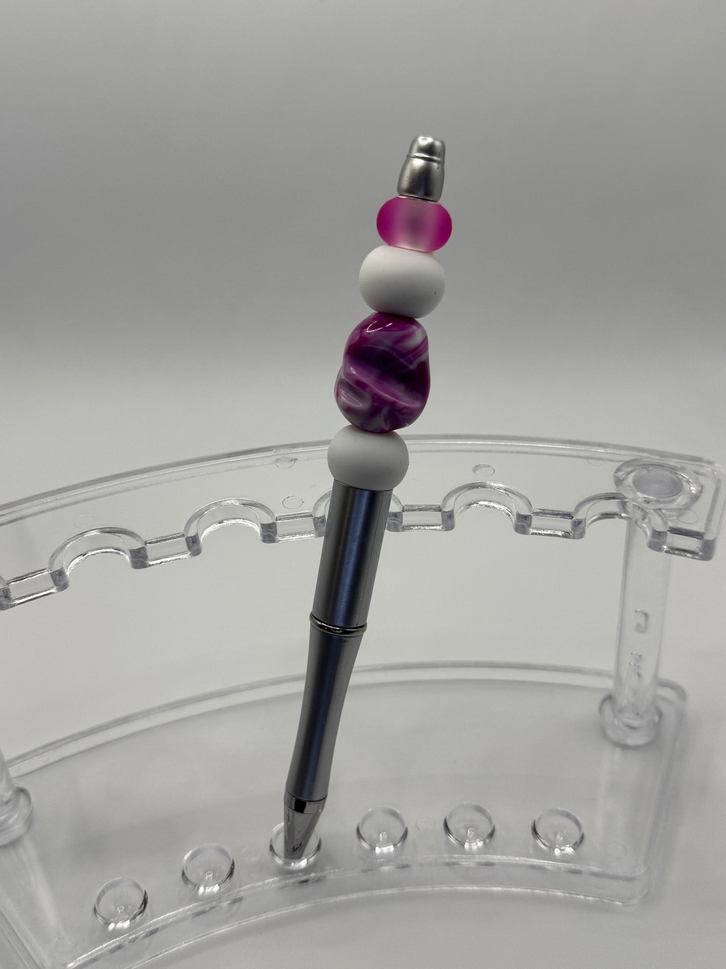Pure Joy Pens / Silver, Red, Pink & White Stone