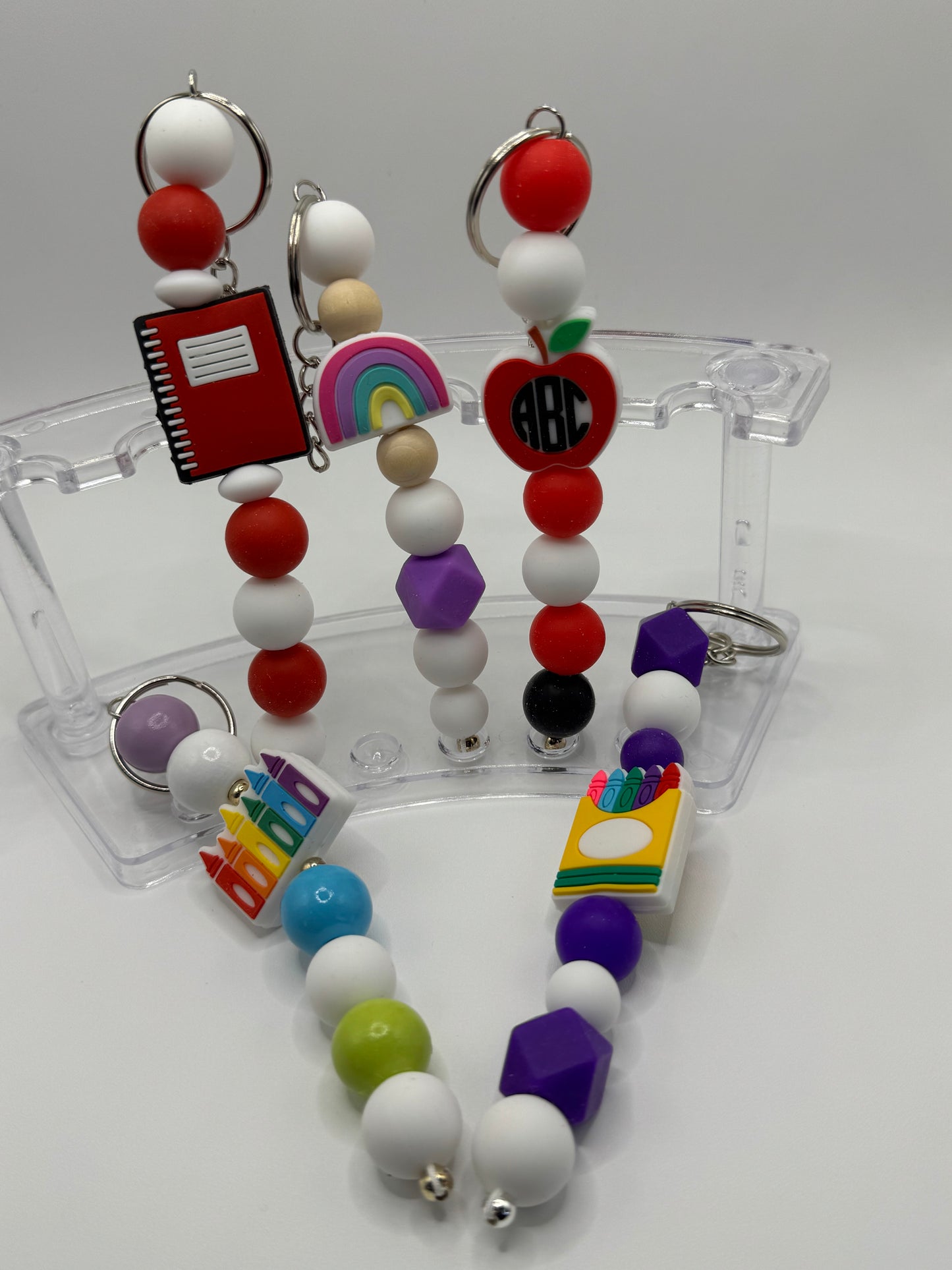 School Time Keychain -Rainbow