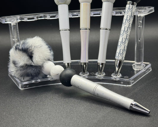 Pure Joy Pens / Black, White, Grey Swirl Puff