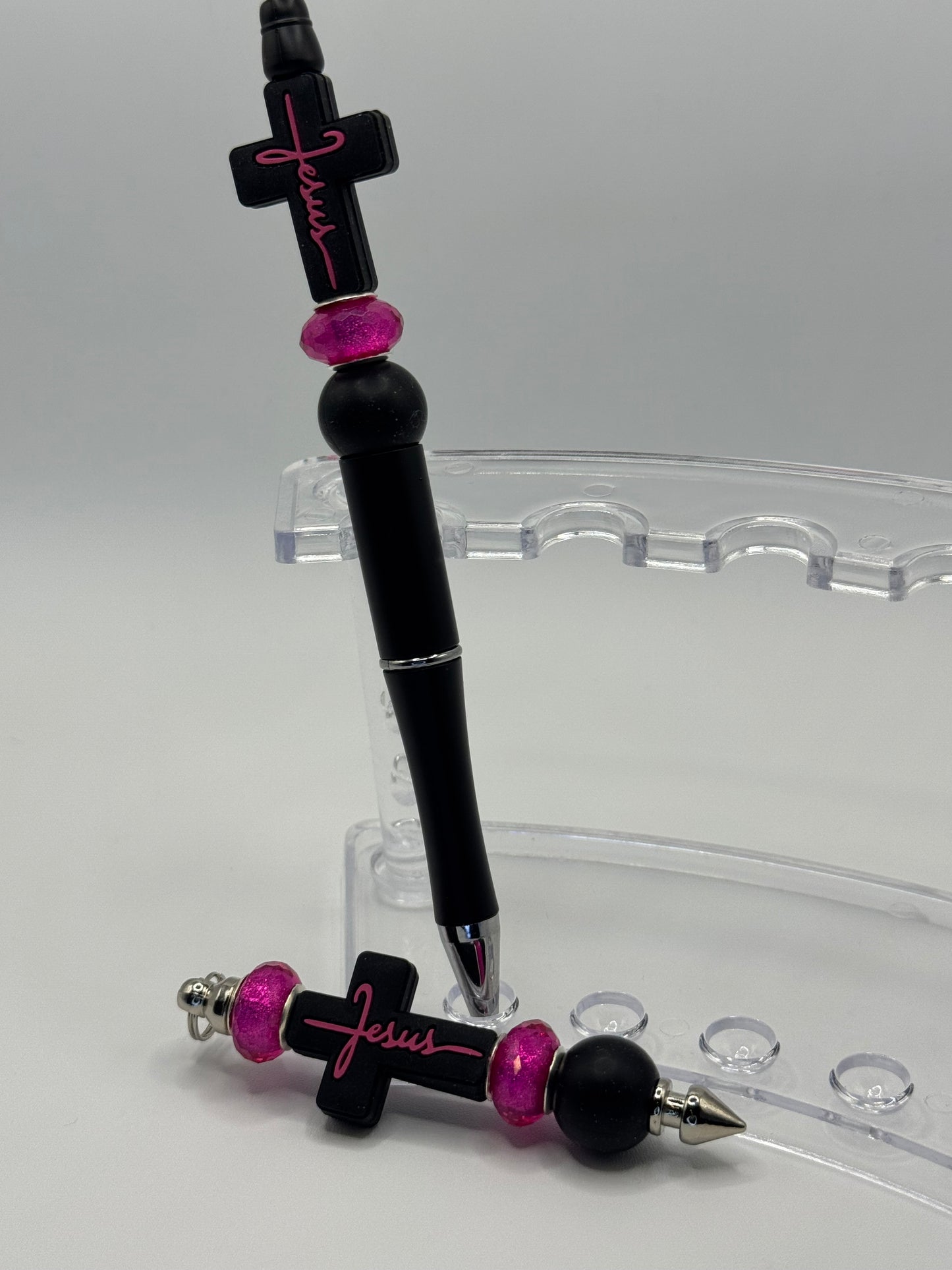 Pullie & Pen Set / Jesus Cross Back & Glitter Pink