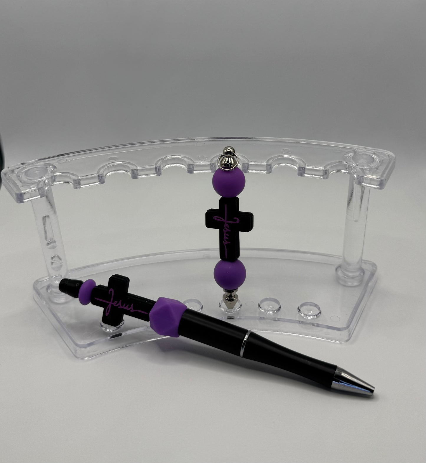 Pullie & Pen Set / Jesus Cross Black & Purple
