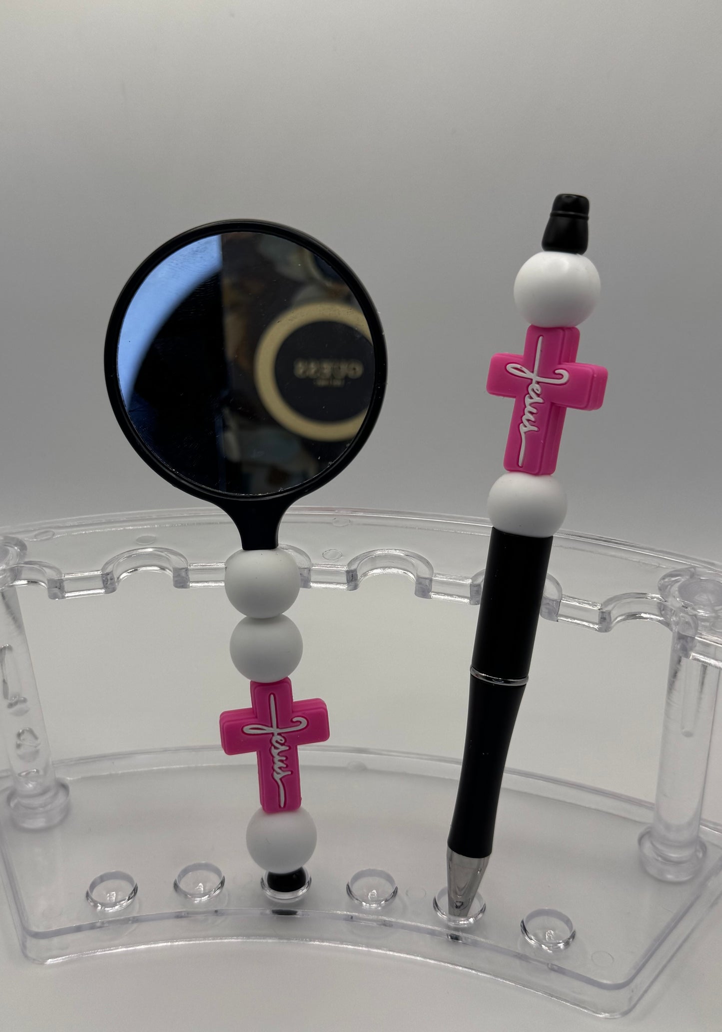 Mirror & Pen Set / Jesus Cross Pink