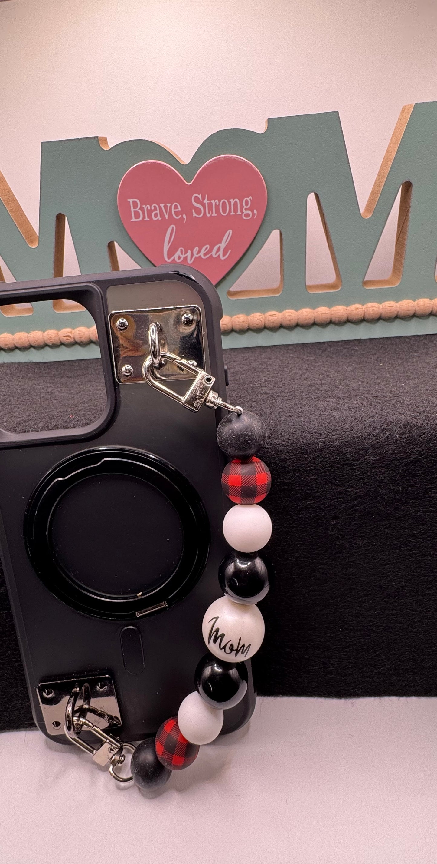 Sassy Phone Straps / Mom / Red Plaid
