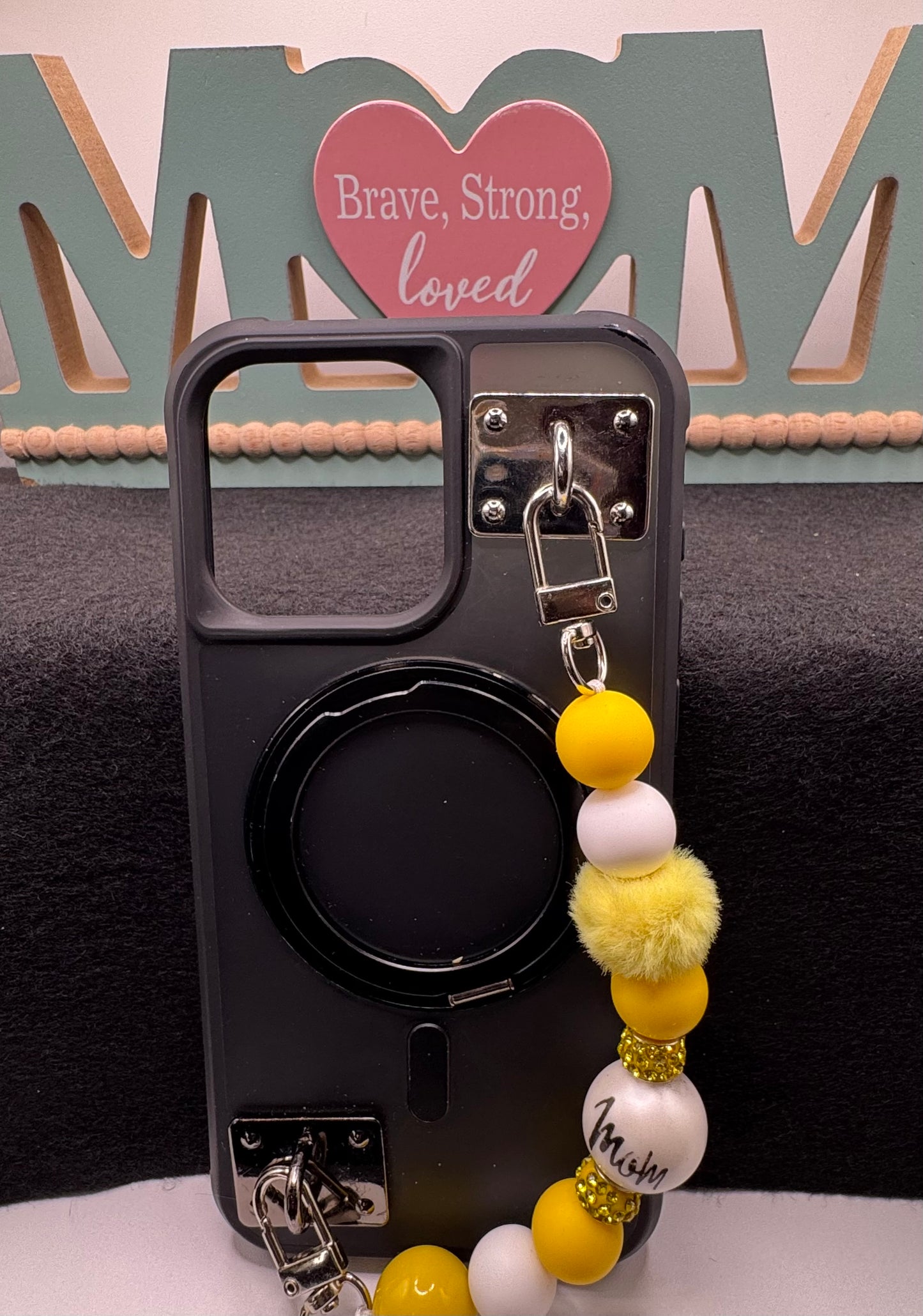 Sassy Phone Straps / Mom / Yellow Bling