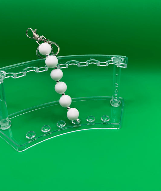 Keychain / Emerald & White