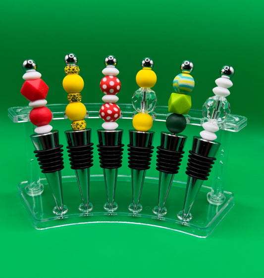 Bottle Stoppers Yellow & Bling