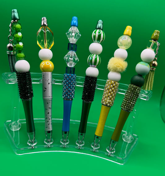 Bling Pens - Green & Lines