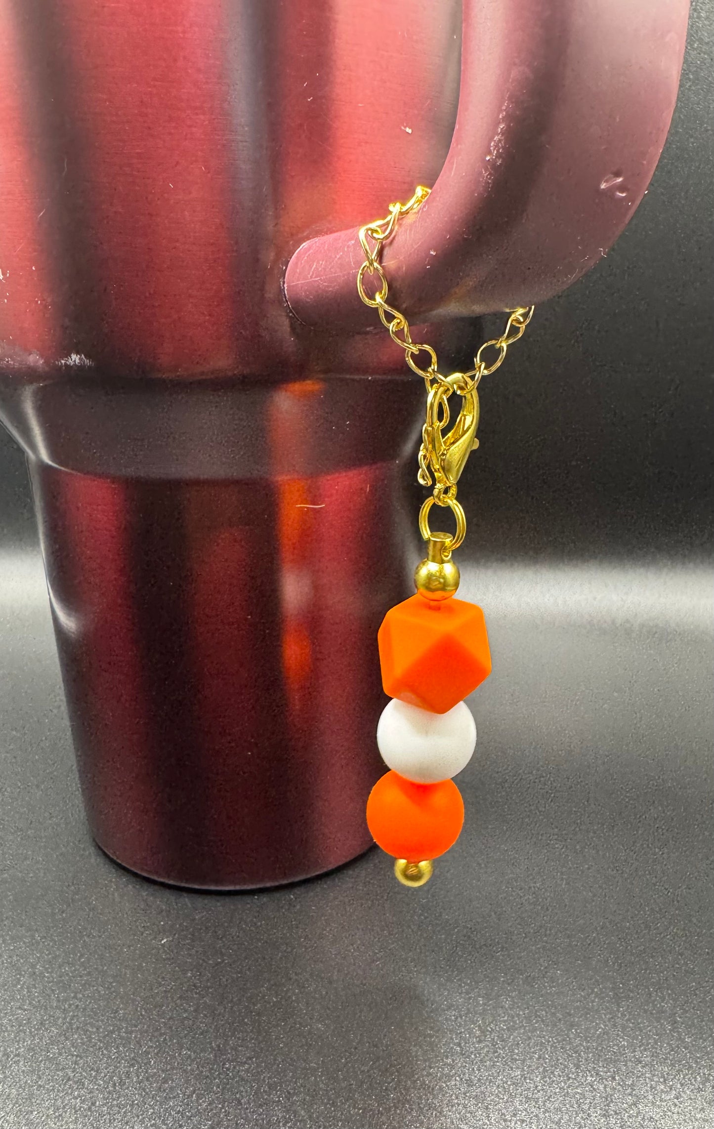Cup Dangle - Orange & White