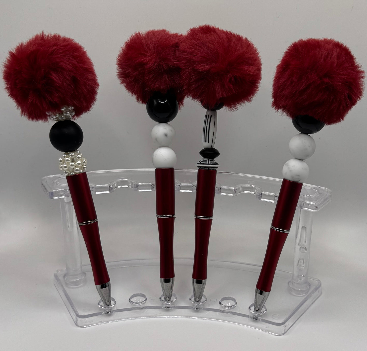 Puff Pen - Deep Red, Black & White 3