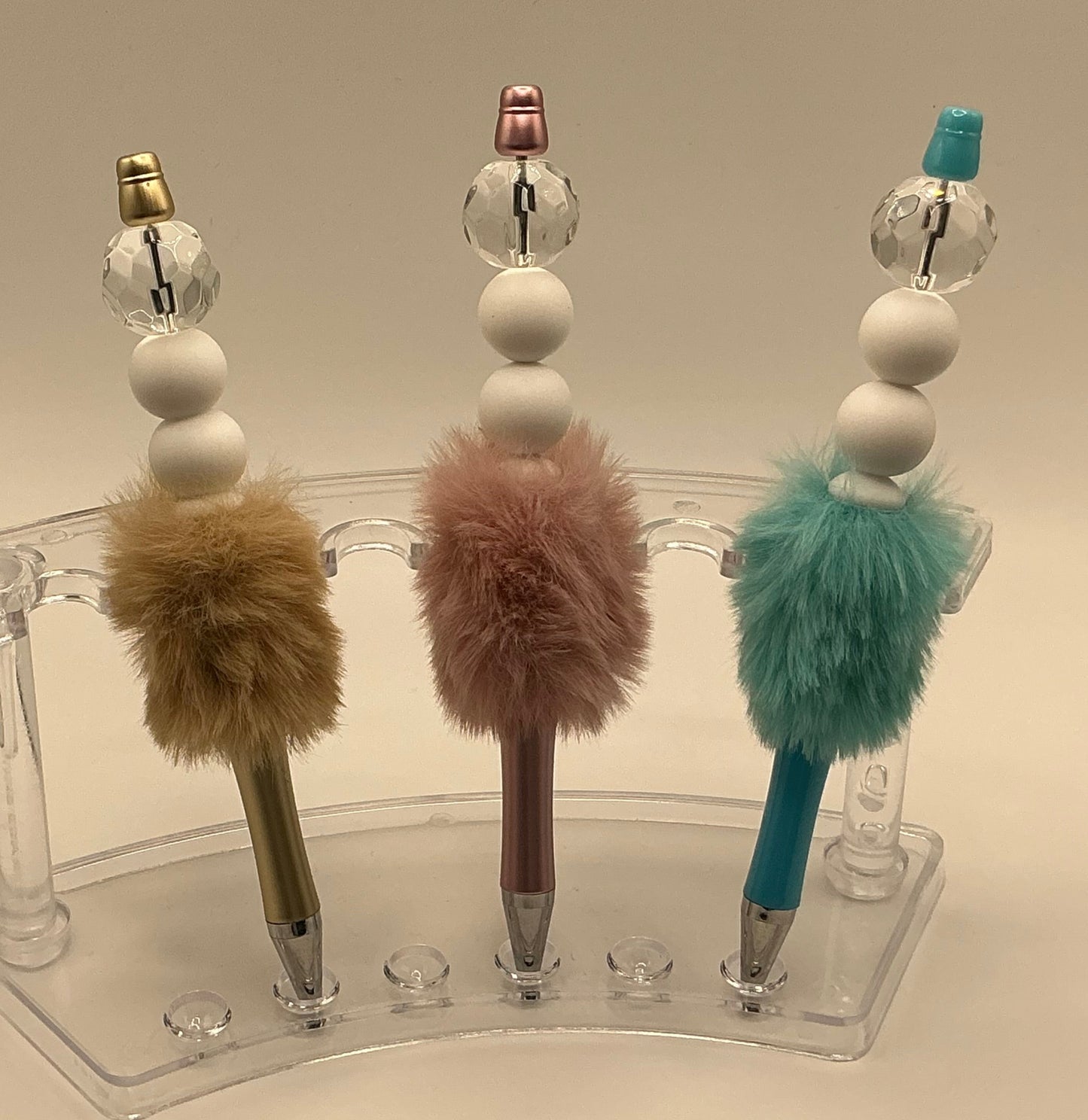 Peacock Pens - Rose Gold & Clear