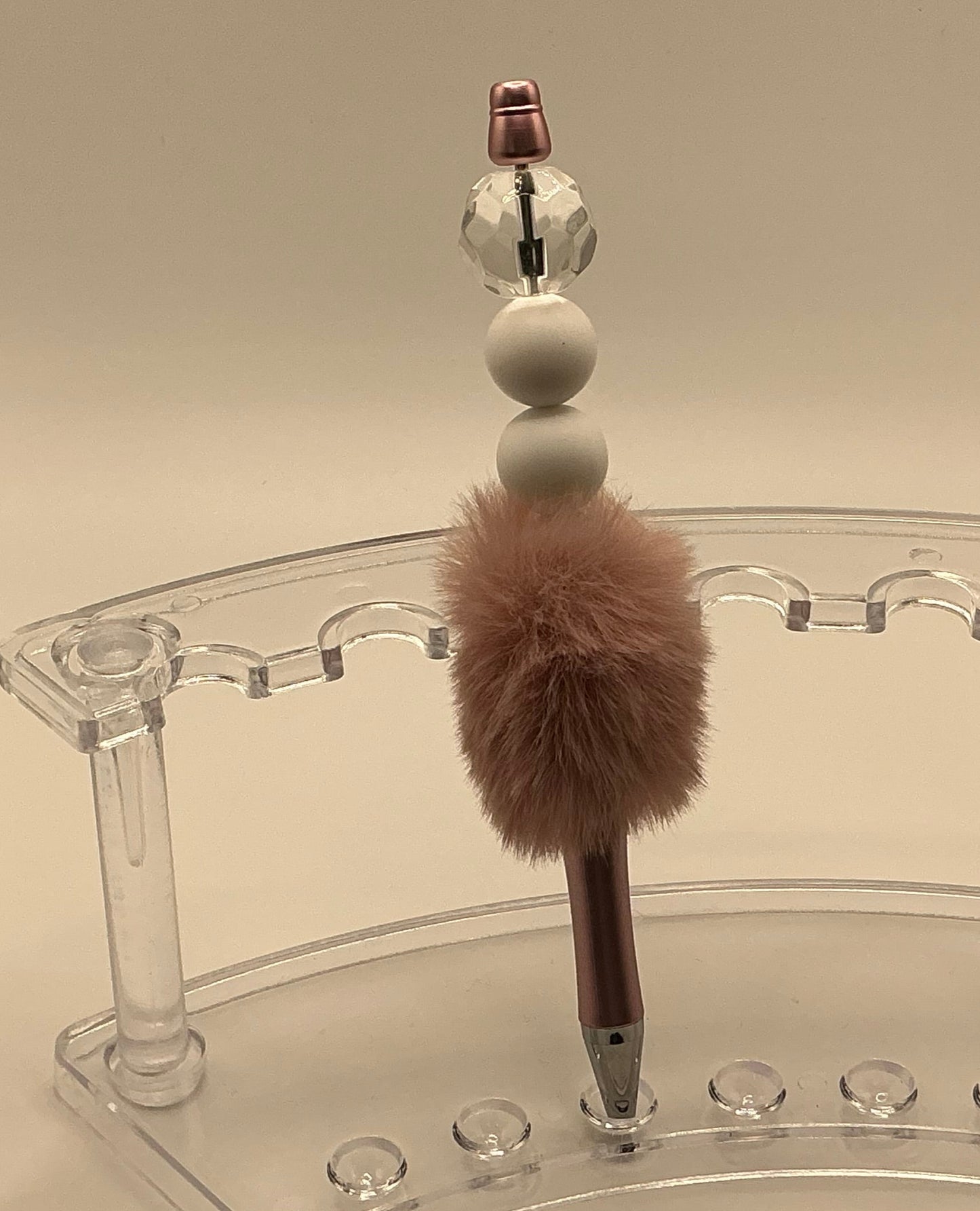 Peacock Pens - Rose Gold & Clear