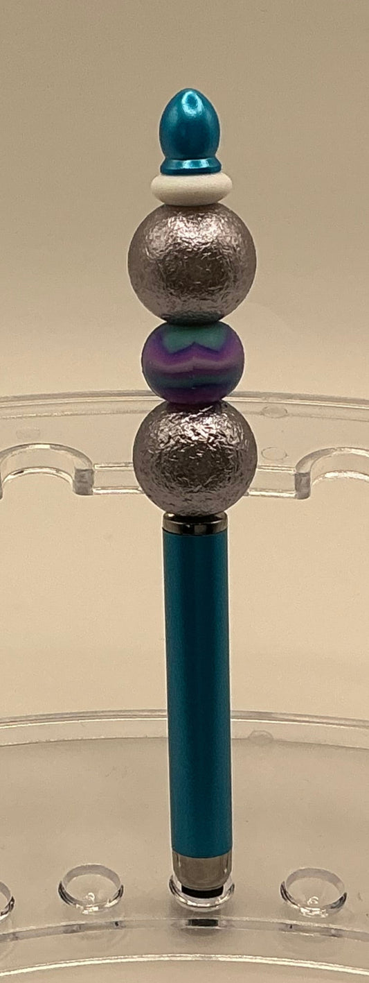 Stylus Pen - Blue Swirl & Foil