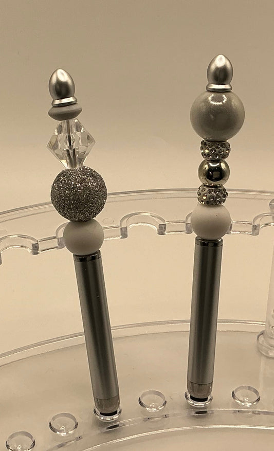 Stylus Pen - Silver, White & Diamond 2
