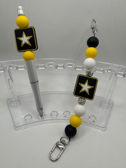 Sassy Phone Straps / Army Large Ball & Bling