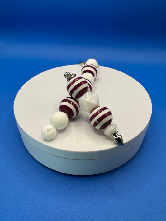 Keychain & Pullie Set / Rings of Love Deep Red