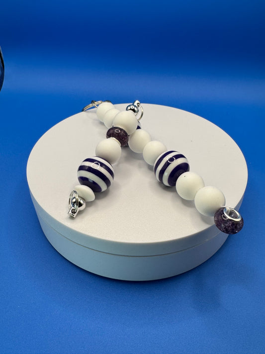 Keychain & Pullie Set / Rings of Love Purple