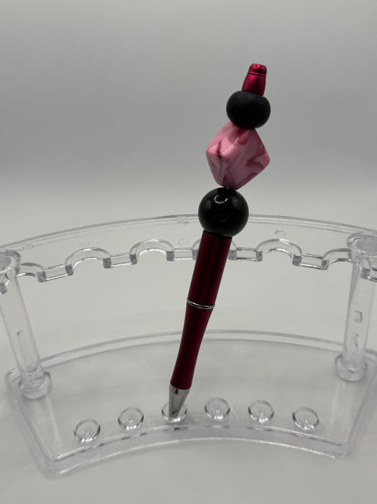 Pure Joy Pens / Red, Black & Pink Stone