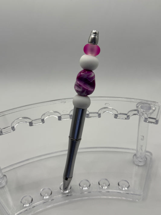 Pure Joy Pens / Silver, Red, Pink & White Stone