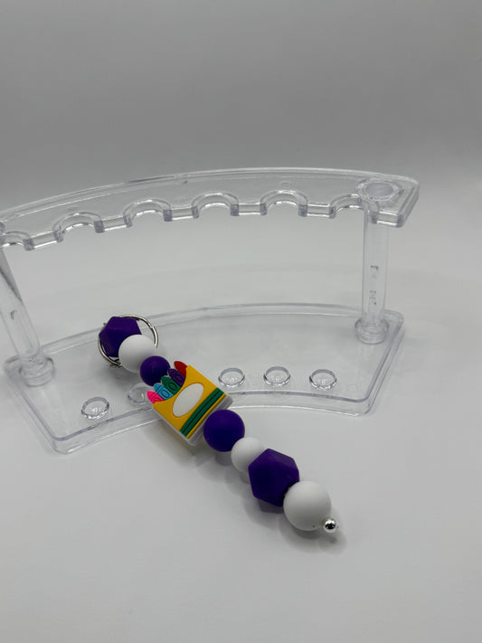 School Time Keychain -Box of Crayons