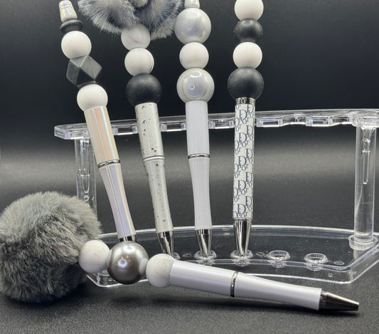 Pure Joy Pens / Black, White, Dark Grey Puff