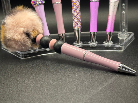 Mauve Cheetah Pen/ Puff