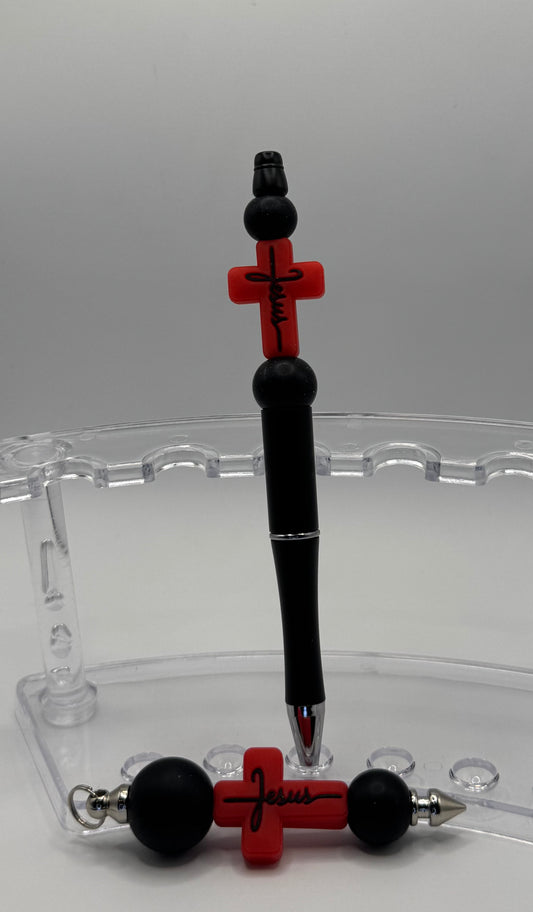 Pullie & Pen Set / Jesus Cross Red & Black