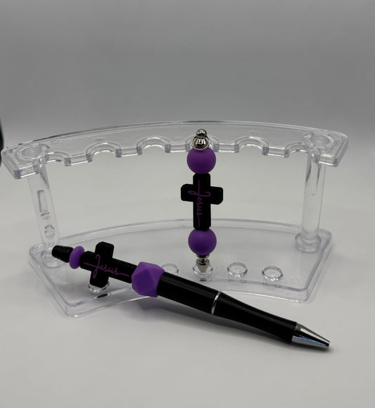 Pullie & Pen Set / Jesus Cross Black & Purple