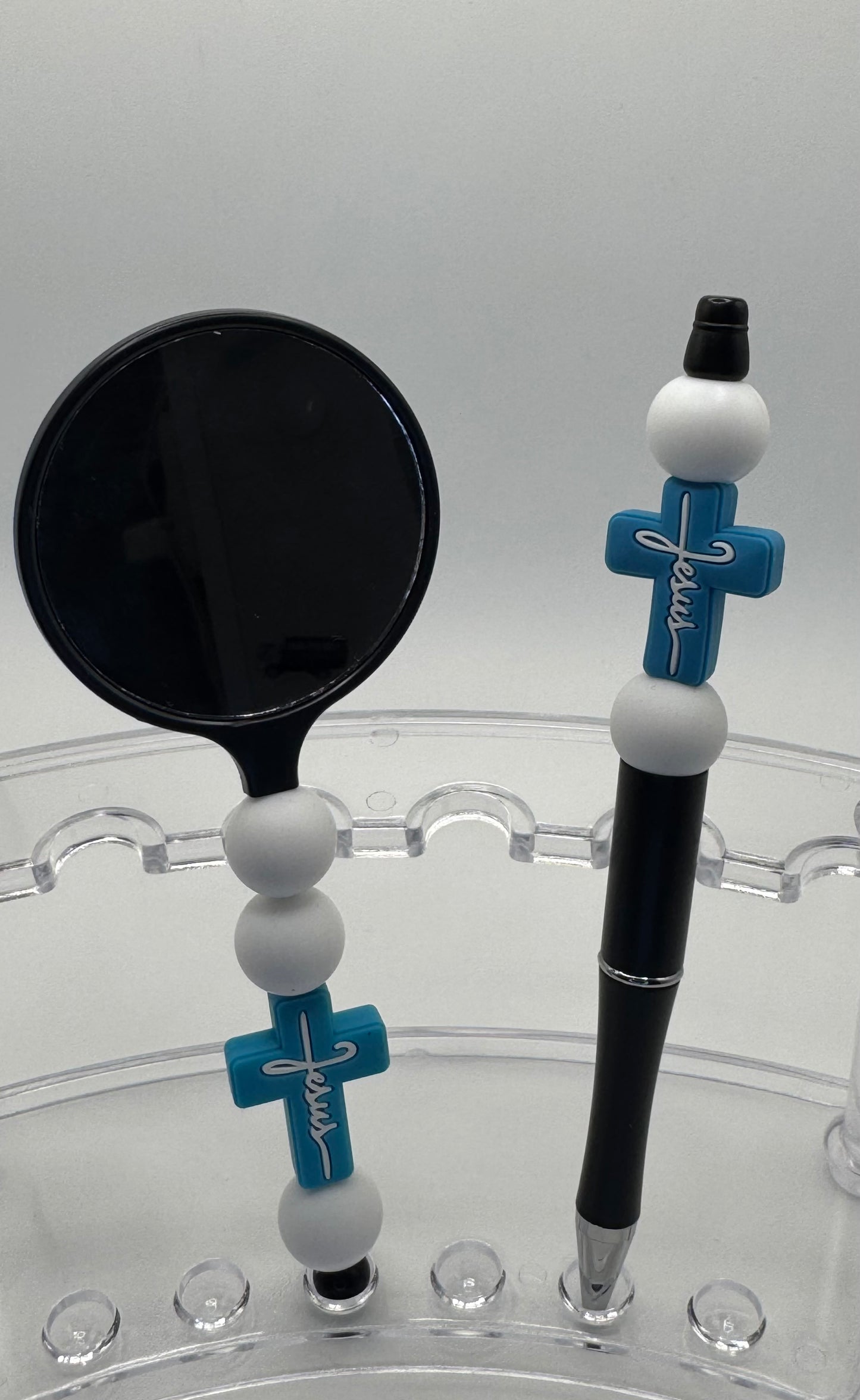 Mirror & Pen Set / Jesus Cross Blue