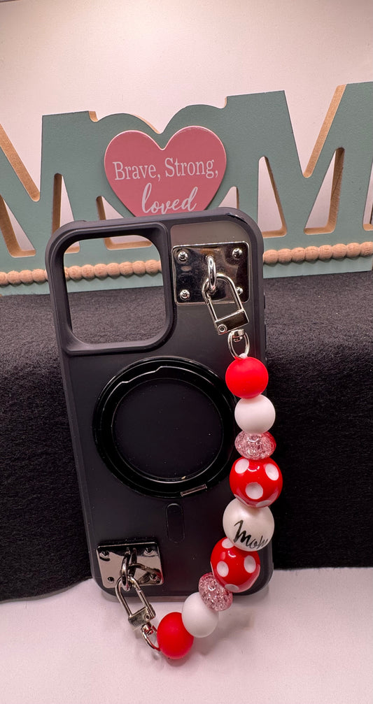 Sassy Phone Straps / Mom / Red Dots