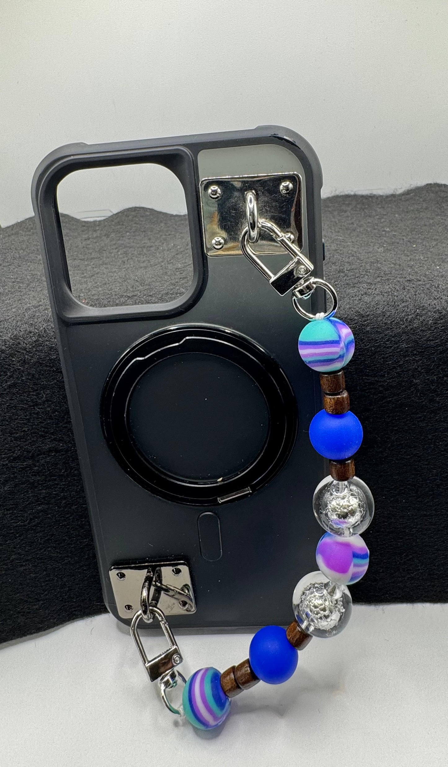 Sassy Phone Straps / Mom / Blue Wood