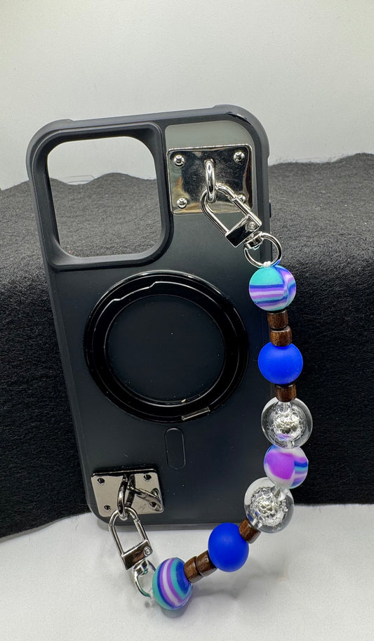 Sassy Phone Straps / Mom / Blue Wood