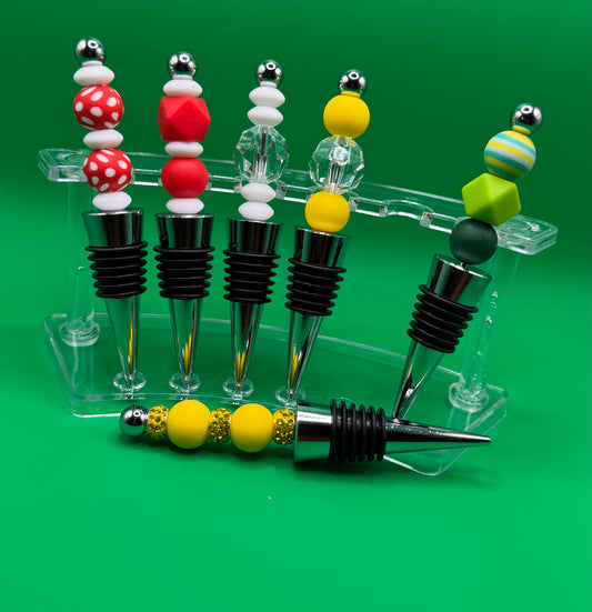 Bottle Stoppers Yellow & Bling