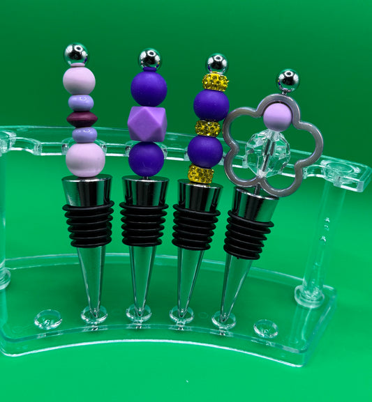 Bottle Stoppers Purple & Shine