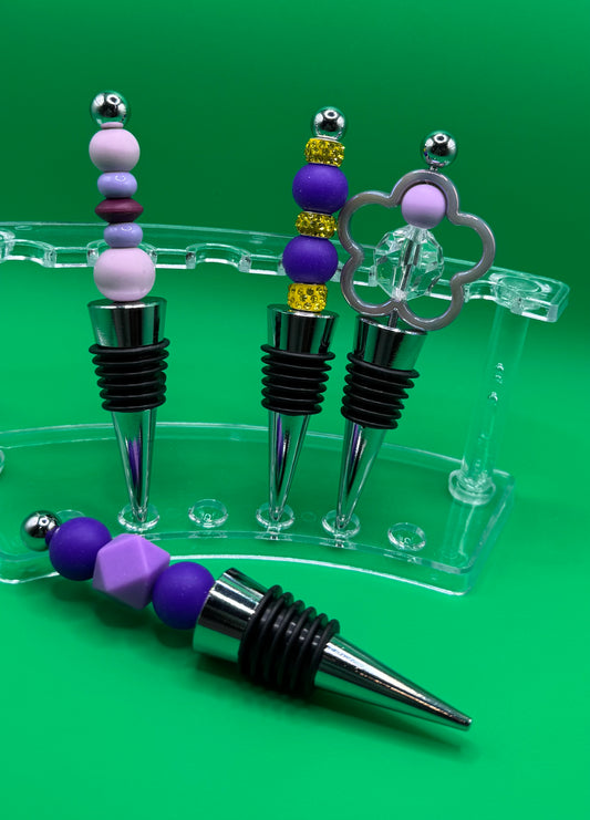 Bottle Stoppers Purple Hexagon