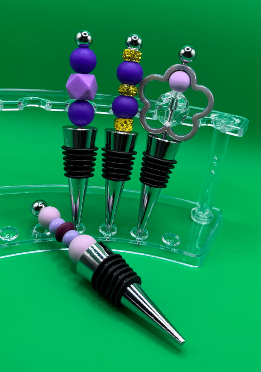 Bottle Stoppers Purple & Shine