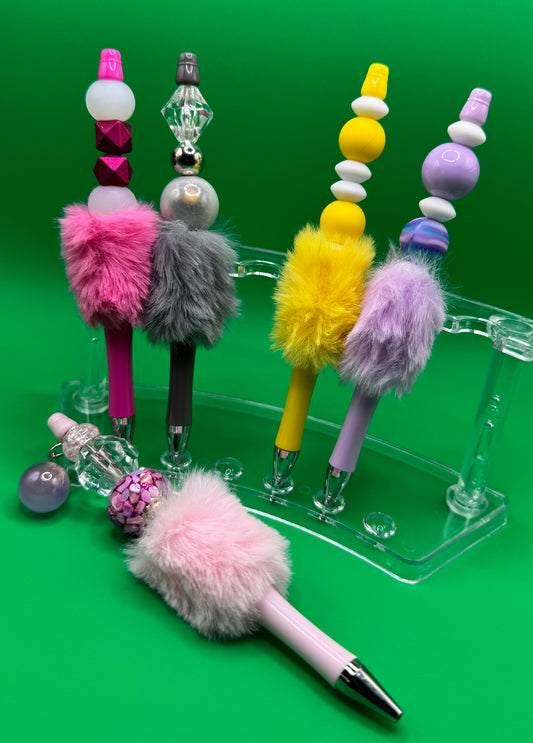 Peacock Pens - Pink & Stone