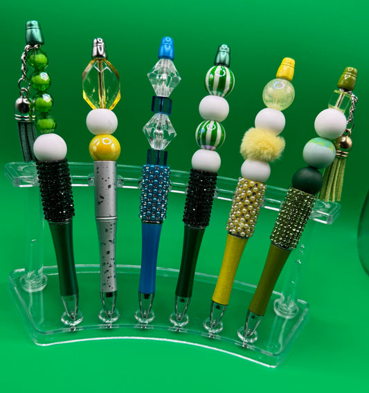 Bling Pens - Green & Lines