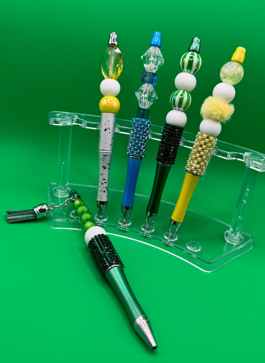 Bling Pens - Green, Circles & Tassels