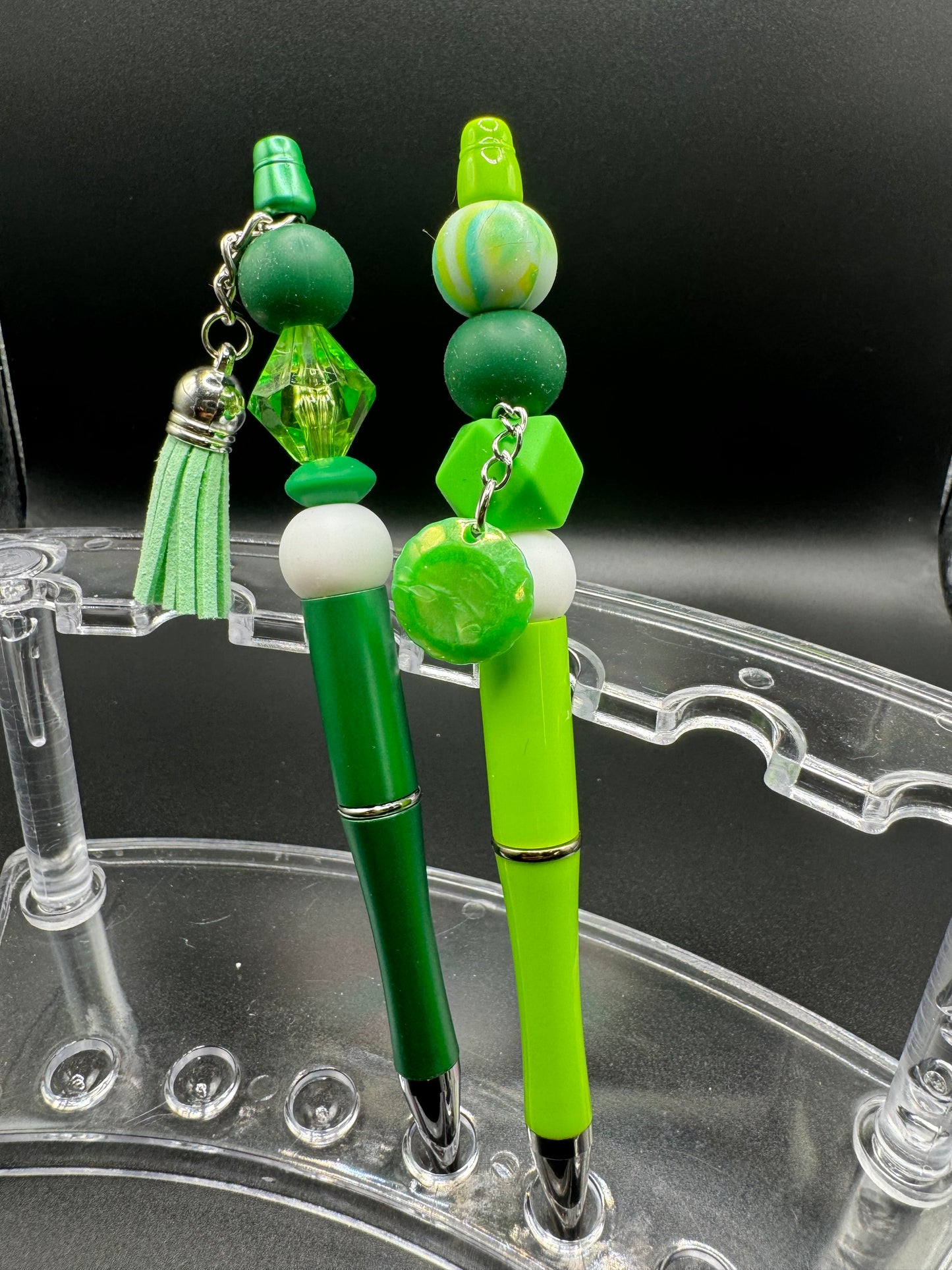 Pure Joy Pens - Green, White & Tassels
