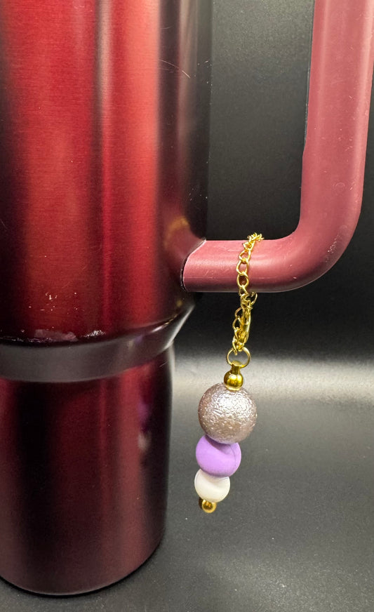 Cup Dangle - Purple & Silver