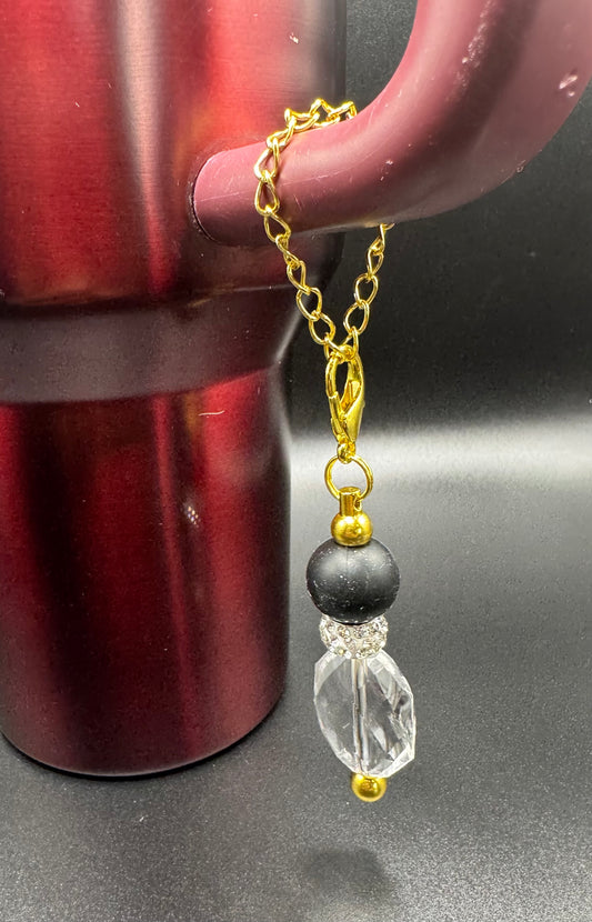 Cup Dangle - Black & Bling
