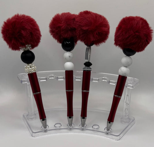 Puff Pen - Deep Red, Black & White 3