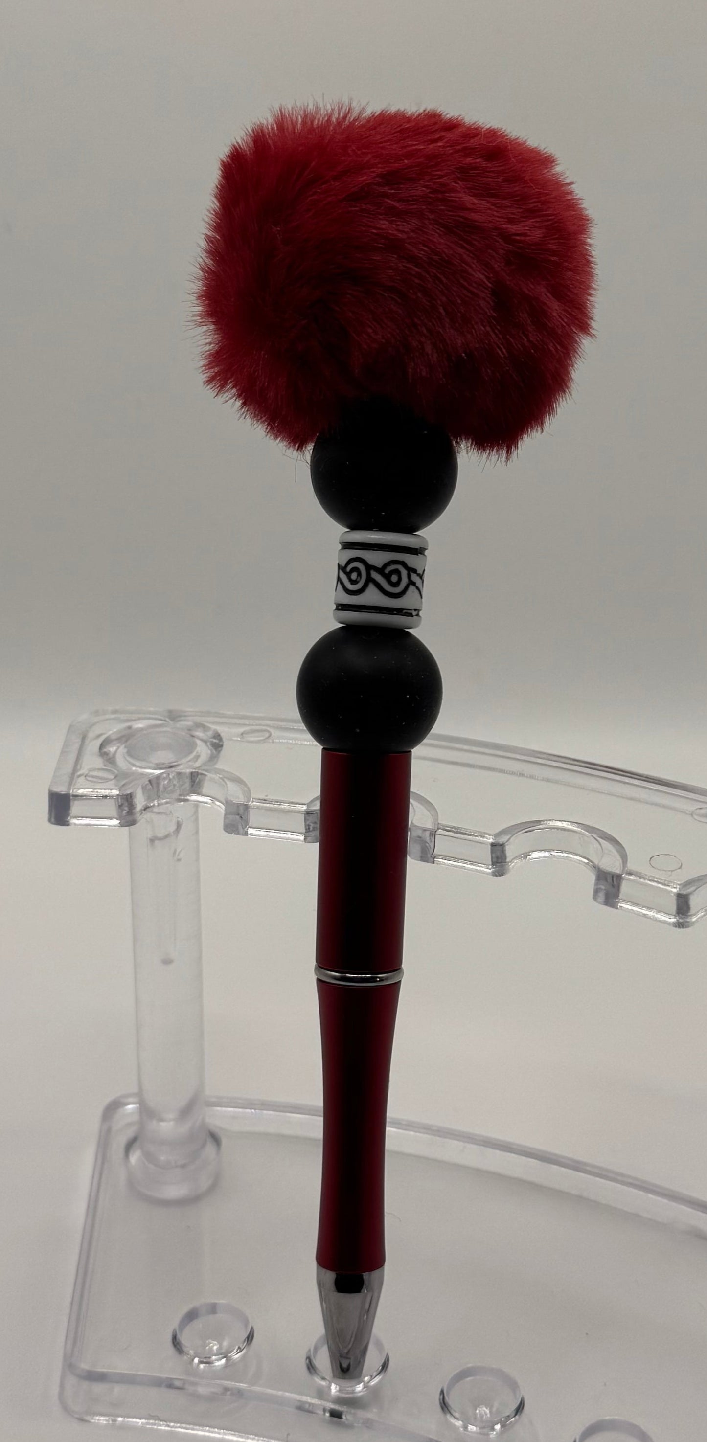 Puff Pen - Deep Red, Black & White 6