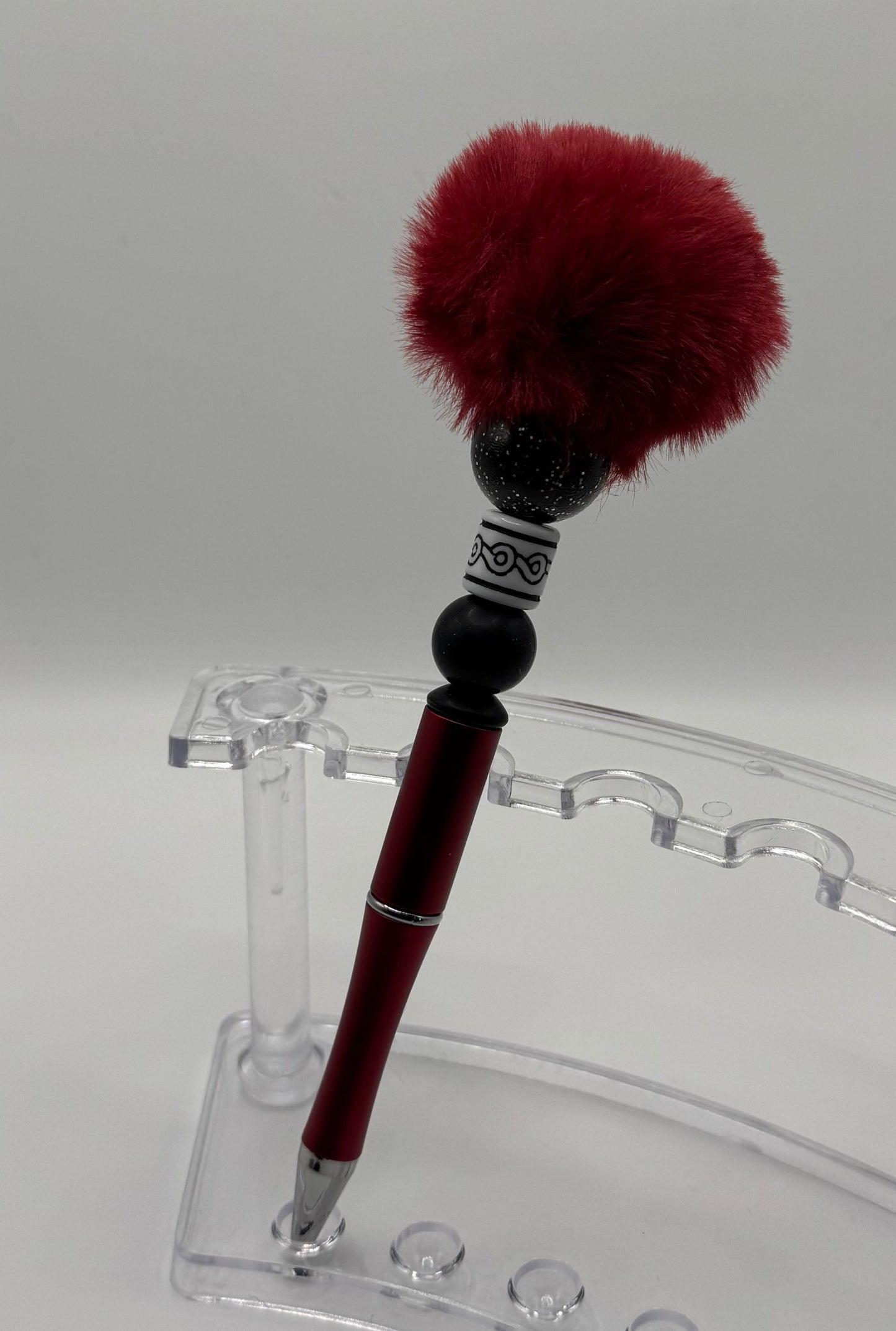 Puff Pen - Deep Red, Black & White 7