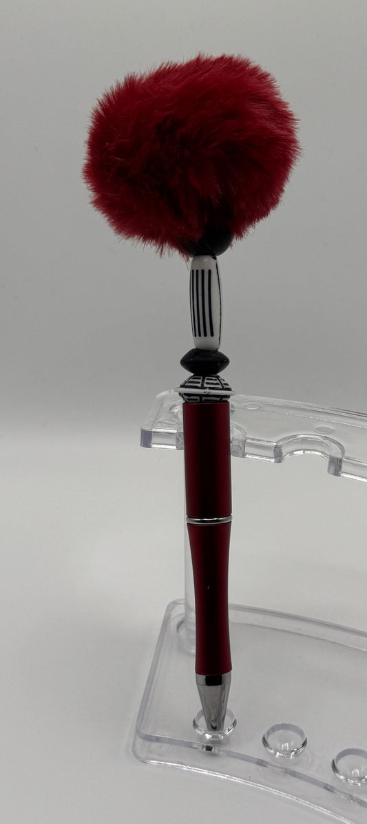 Puff Pen - Deep Red, Black & White 4