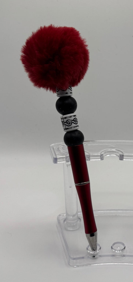 Puff Pen - Deep Red, Black & White 5