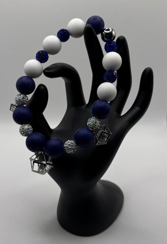 Beautiful Bracelets - Deep Blue, White & Bling