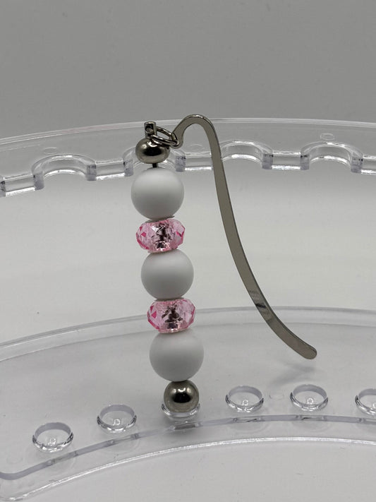 Book Marker / Pink Bling & White